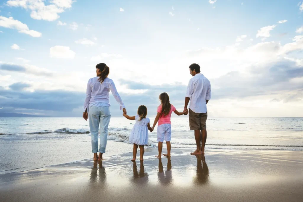 Family at the beach